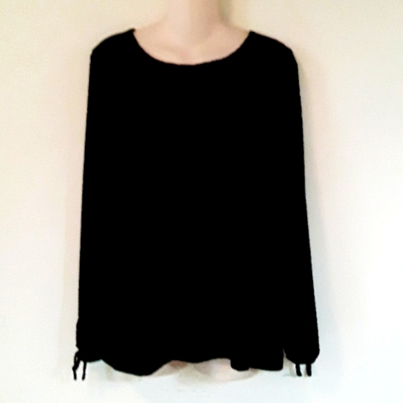 NWT Talbots Black Burnout Velvet Tie Sleeve Plus Petite XP - Picture 6 of 16